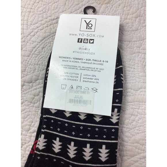 Lot of 7 Yo Sox Womens Festive Eggnog & Holly Socks Size 6-10 Cotton Blend*NWT - Picture 3 of 6